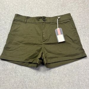 Jack Wills New Women’s Green Chino Flat Front‎ Shorts size 4